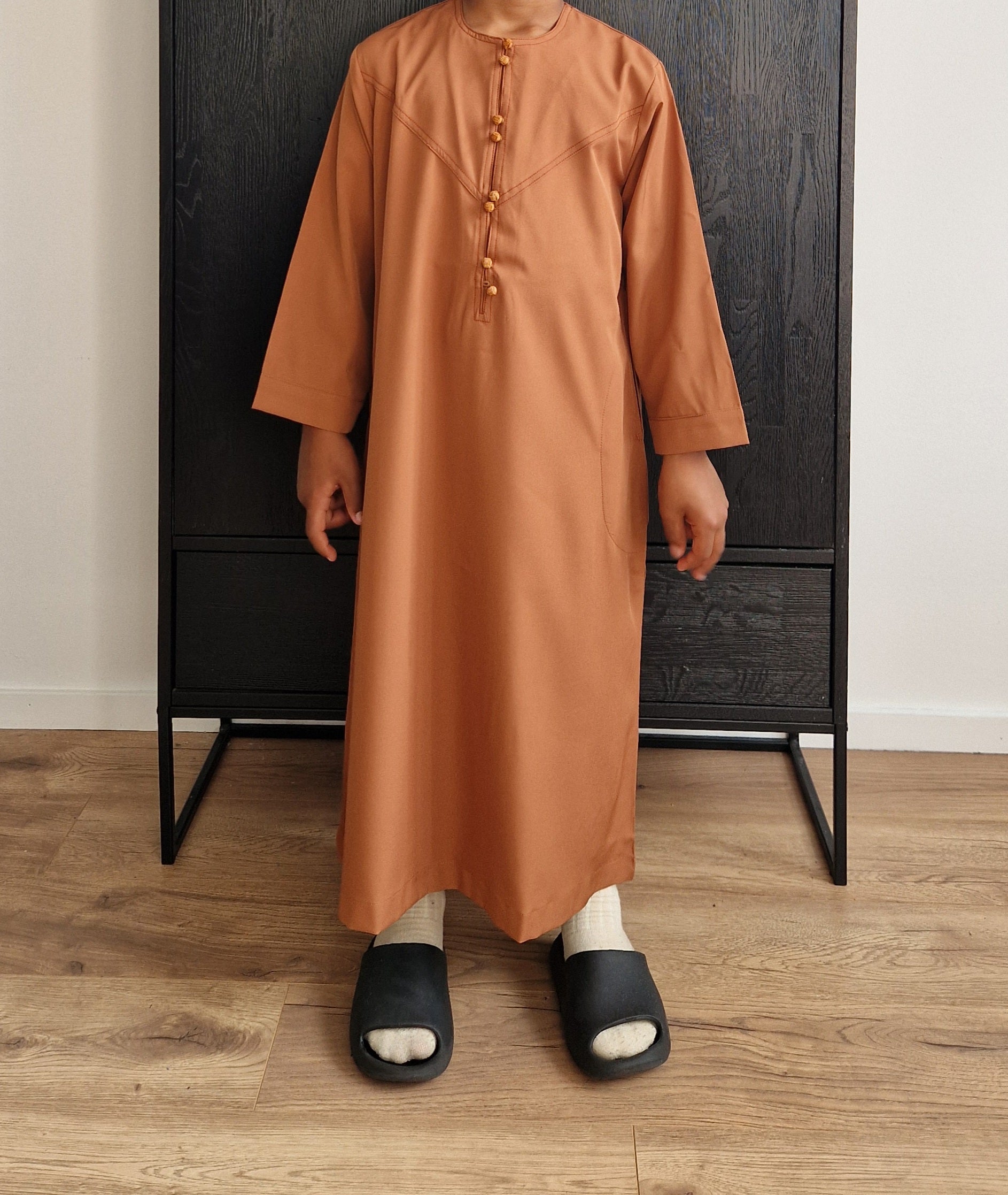 Boys Qamees - Camel